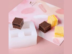 Molde silicona 4 obleas cuadradas